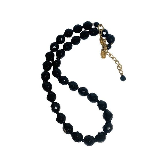 Vintage Kenneth J Lane Black Icy Glass Beaded Necklace 20” Czech Republic Formal - Picture 14 of 16